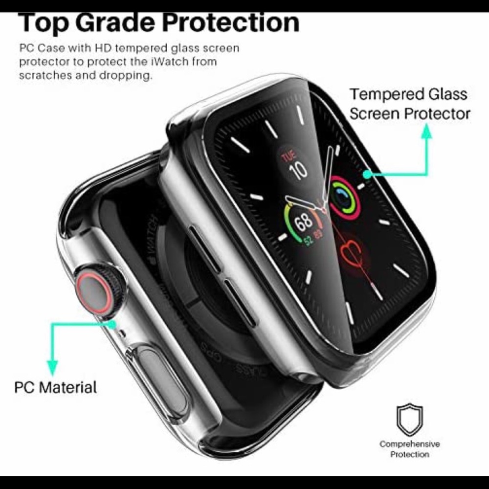 LK 3-pack Smartwatch Case Built-In Tempered Glass - Picture 3 of 8